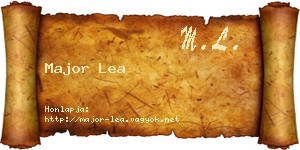 Major Lea névjegykártya